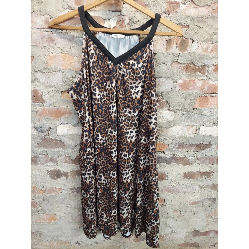 Ekouaer Womens Sleeveless Nightgown Chemise Size XXL Leopard Print Halter Neck